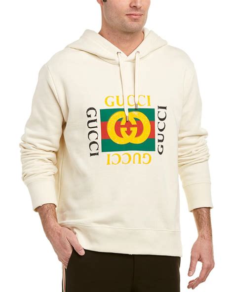 gucci logo hoodie price|white gucci logo hoodie men.